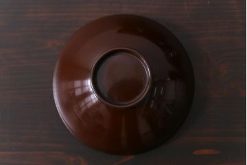 和製アンティーク　蜻蛉・草花の図　金彩が映える蒔絵木製椀8客セット(蓋付き椀)