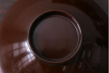 和製アンティーク　蜻蛉・草花の図　金彩が映える蒔絵木製椀8客セット(蓋付き椀)