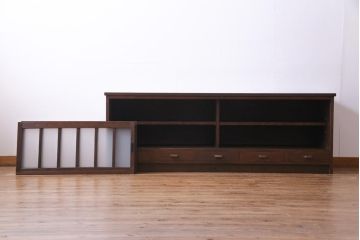 ラフジュ工房オリジナル　引き出し付きのデザインが素敵な古建具リメイクのテレビボード(ローボード)