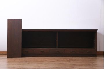 ラフジュ工房オリジナル　引き出し付きのデザインが素敵な古建具リメイクのテレビボード(ローボード)