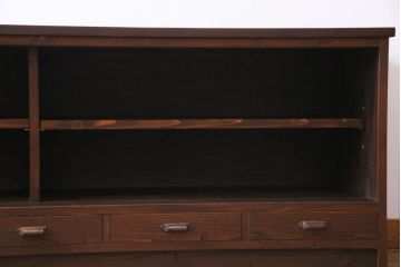 ラフジュ工房オリジナル　引き出し付きのデザインが素敵な古建具リメイクのテレビボード(ローボード)