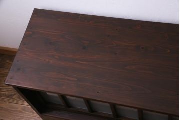 ラフジュ工房オリジナル　引き出し付きのデザインが素敵な古建具リメイクのテレビボード(ローボード)