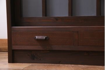 ラフジュ工房オリジナル　引き出し付きのデザインが素敵な古建具リメイクのテレビボード(ローボード)