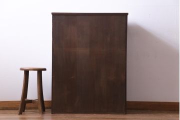 アンティーク家具　和製アンティーク　縞黒檀・ケヤキ材　細部までこだわったつくりの茶棚(飾り棚)