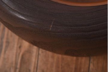 アンティーク雑貨　和製アンティーク　味のある木目を楽しめる刳り貫き火鉢(木製火鉢)(1)