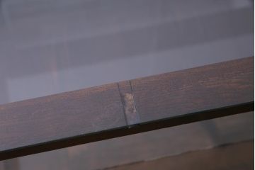 レトロ家具　昭和レトロ　ナラ材　どっしりとした佇まいの大型ガラスケース(ショーケース、陳列棚、飾り棚)