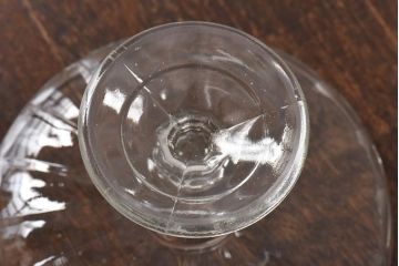 アンティーク雑貨　イギリス製　レトロスタイルにも合うビンテージのガラスコンポート(プレスガラス)
