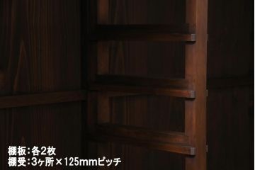 アンティーク家具　和製アンティーク　シンプルな中に味わいが感じられるガラス戸棚(収納棚、サイドボード)