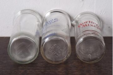 アンティーク雑貨 イギリスアンティーク Ovaltine(オバルチン) Horlicks(ホーリックス) レトロな雰囲気が可愛らしいミキサーボトル3個セット(ガラスボトル、瓶、一輪挿し)