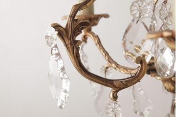 フランスビンテージ　可憐でおしゃれな雰囲気あふれるケージ型シャンデリア(3灯、天井照明、吊り下げ照明)