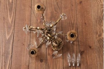 フランスビンテージ　可憐でおしゃれな雰囲気あふれるケージ型シャンデリア(3灯、天井照明、吊り下げ照明)