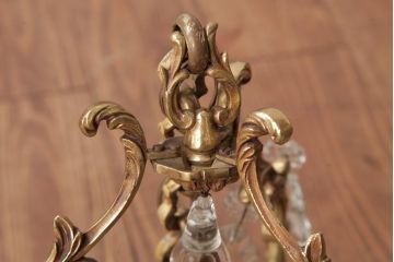 フランスビンテージ　可憐でおしゃれな雰囲気あふれるケージ型シャンデリア(3灯、天井照明、吊り下げ照明)