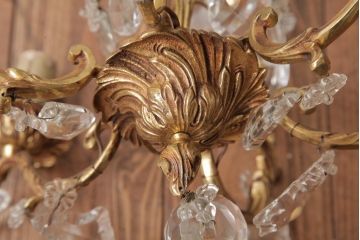 フランスビンテージ　可憐でおしゃれな雰囲気あふれるケージ型シャンデリア(3灯、天井照明、吊り下げ照明)