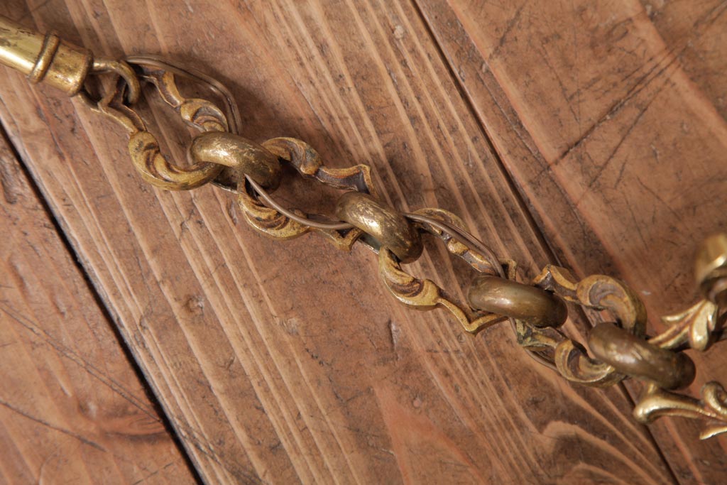 フランスビンテージ　可憐でおしゃれな雰囲気あふれるケージ型シャンデリア(3灯、天井照明、吊り下げ照明)