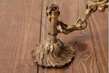 フランスビンテージ　可憐でおしゃれな雰囲気あふれるケージ型シャンデリア(3灯、天井照明、吊り下げ照明)