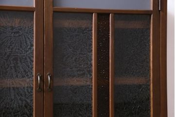 ラフジュ工房オリジナル　古建具リメイク　3種類のレトロガラスを使った趣きあふれる収納棚(本箱、戸棚)