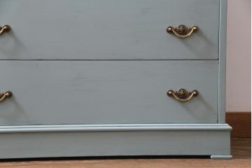 ペイント家具　中古　イタリア　淡い色合いが優しく上品な印象与えるライティングビューロー(デスク、在宅ワーク、在宅用チェスト)