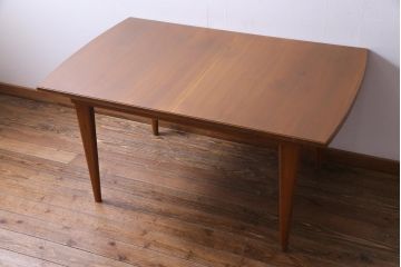 ヴィンテージ家具　イギリスビンテージ　チーク材　シンプルであたたかみのあるエクステンションテーブル(ダイニングテーブル)