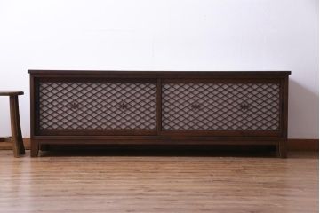 ラフジュ工房オリジナル　組子戸リメイク　斜め格子の建具が魅力的なローボード(戸棚、テレビボード)
