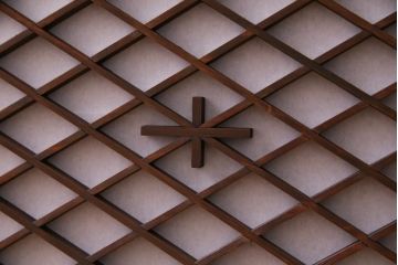 ラフジュ工房オリジナル　組子戸リメイク　斜め格子の建具が魅力的なローボード(戸棚、テレビボード)
