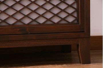 ラフジュ工房オリジナル　組子戸リメイク　斜め格子の建具が魅力的なローボード(戸棚、テレビボード)