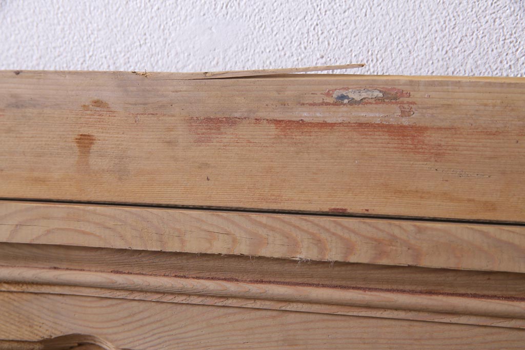 フランスアンティーク　素朴で温かな風合いの枠付き木製ドア(ディスプレイ、扉)