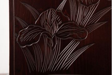 中古　伝統工芸　日光彫り　牡丹・菖蒲　星打ちの意匠が素敵な小引き出し(小物収納)