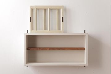 ラフジュ工房オリジナル　建具リメイク　温かなペイントカラーが素敵な壁掛け戸棚(ウォールラック)