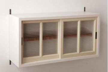 ラフジュ工房オリジナル　建具リメイク　温かなペイントカラーが素敵な壁掛け戸棚(ウォールラック)