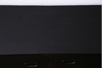 アンティーク家具　古民具・骨董　からくり付き　漆塗り　マットな風合いが味のある大川箪笥(サイドボード)