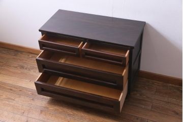 リメイク家具　ビンテージ　松本民芸　ペイント　モダンな雰囲気醸し出す男前なチェスト(ローチェスト、リビングボード、引き出し)