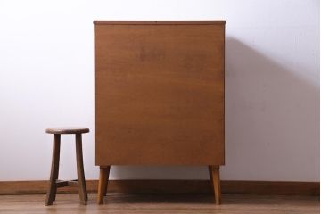 北欧ビンテージ　ペイント家具　チーク材　レトロな雰囲気が可愛らしいチェスト(引き出し)