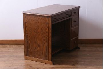 中古　三越家具　Brugge(ブルージュ)　ぬくもりあふれる天然木材が心やすらぐパソコンデスク(片袖机)(定価約17万円)