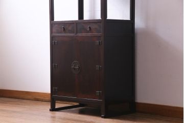 ビンテージ　松本民芸家具　#132型　格式高い雰囲気の朝鮮棚(飾り棚)(定価約42万円)