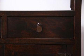 ビンテージ　松本民芸家具　#132型　格式高い雰囲気の朝鮮棚(飾り棚)(定価約42万円)