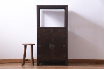 ビンテージ　松本民芸家具　#132型　格式高い雰囲気の朝鮮棚(飾り棚)(定価約42万円)