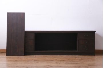 ラフジュ工房オリジナル　かくし付き!　箪笥の引き出しをリメイクした味のあるローボード(収納棚)