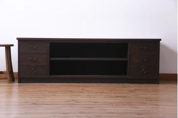 ラフジュ工房オリジナル　かくし付き!　箪笥の引き出しをリメイクした味のあるローボード(収納棚)