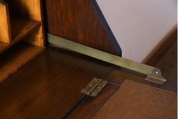 アンティーク家具　アンティーク　ステンドグラスと猫脚が素敵なペイントライティングビューロー(ビューローブックケース、ワークデスク、在宅ワーク、在宅用)