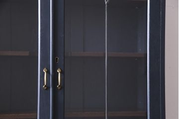 アンティーク家具　アンティーク　ステンドグラスと猫脚が素敵なペイントライティングビューロー(ビューローブックケース、ワークデスク、在宅ワーク、在宅用)