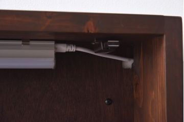ラフジュ工房オリジナル　古建具リメイク　片面ガラス　富士が素敵な組子欄間の壁付け照明(ウォールランプ)