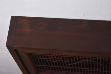 ラフジュ工房オリジナル　古建具リメイク　片面ガラス　富士が素敵な組子欄間の壁付け照明(ウォールランプ)