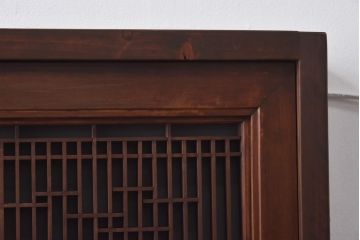 ラフジュ工房オリジナル　古建具リメイク　片面ガラス　富士が素敵な組子欄間の壁付け照明(ウォールランプ)