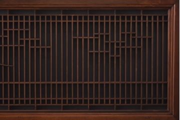 ラフジュ工房オリジナル　古建具リメイク　片面ガラス　富士が素敵な組子欄間の壁付け照明(ウォールランプ)