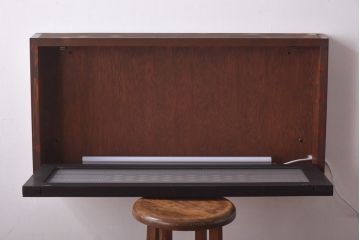ラフジュ工房オリジナル　古建具リメイク　片面ガラス　変わり菱と格子がモダンな組子欄間の壁付け照明(ウォールランプ)