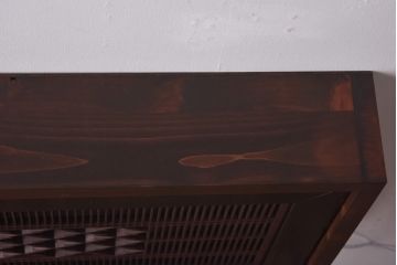ラフジュ工房オリジナル　古建具リメイク　片面ガラス　変わり菱と格子がモダンな組子欄間の壁付け照明(ウォールランプ)