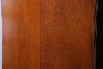 中古　イタリア家具　マホガニー材　リメイクを施した高級感漂うキャビネット(飾り棚)