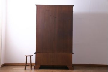 中古　イタリア家具　マホガニー材　リメイクを施した高級感漂うキャビネット(飾り棚)