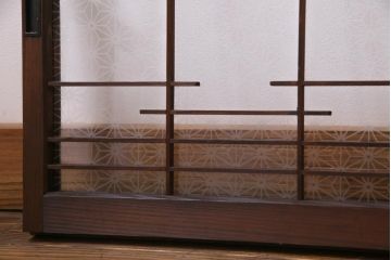 ラフジュ工房オリジナル　当店オリジナルガラス入り　味わい深い建具の脚付きテレビボード(リビングボード、サイドボード、戸棚)