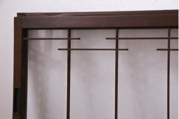 ラフジュ工房オリジナル　当店オリジナルガラス入り　味わい深い建具の脚付きテレビボード(リビングボード、サイドボード、戸棚)